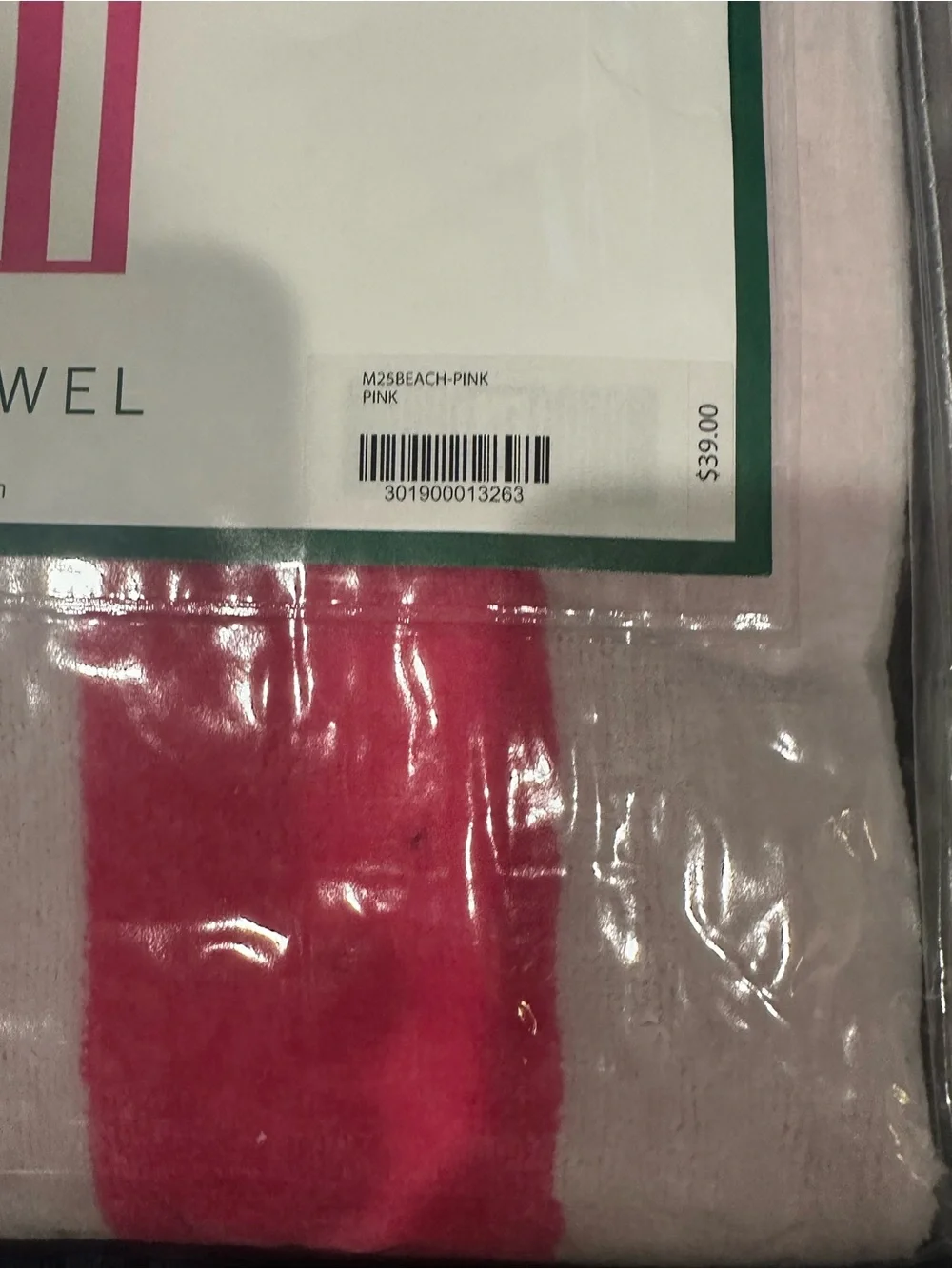 Masters Pink and Green Striped Beach Towels